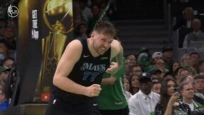 Mavericks star Luka Doncic looking injured during Game 1 of 2024 NBA Finals