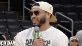 Jayson Tatum during an interview