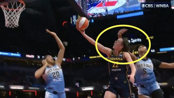 Angel Reese hits Caitlin Clark in the head on a flagrant foul