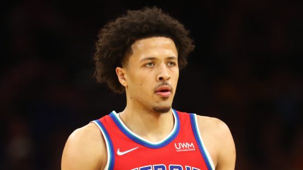 Cade Cunningham in his Pistons uniform