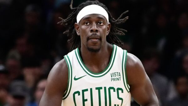 Jrue Holiday in his Celtics uniform