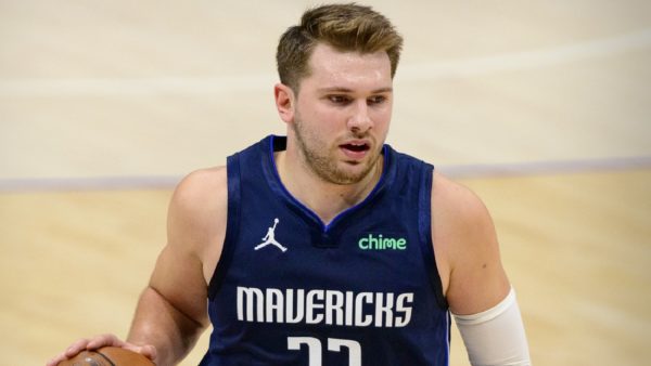 Luka Doncic in his Mavericks uniform