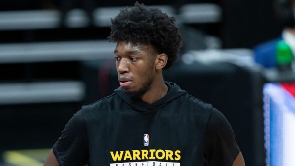 James Wiseman in a practice shirt