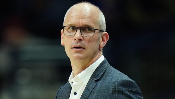 Dan Hurley looks on