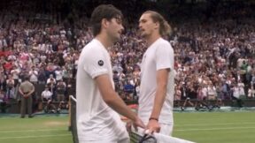 Zverev and Fritz at the net