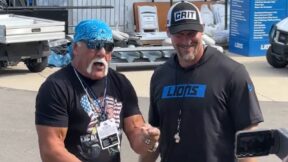 Hulk Hogan next to Dan Campbell