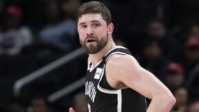 Joe Harris looks over his shoulder