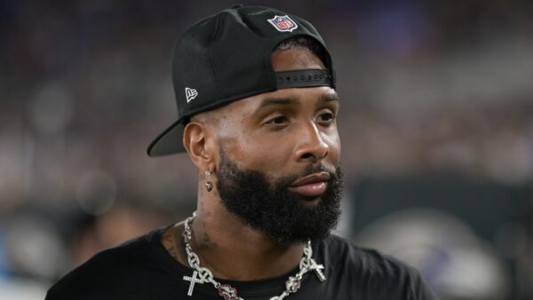 Odell Becham Jr with a backwards hat