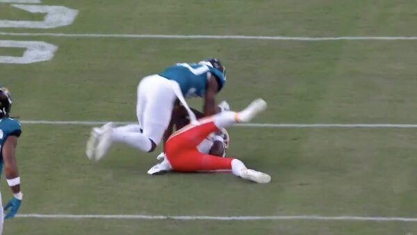 Chiefs wide receiver Marquise "Hollywood" Brown gets tackled