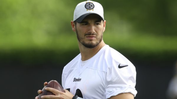 Mitch Trubisky holding a ball