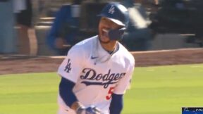 Mookie Betts celebrates