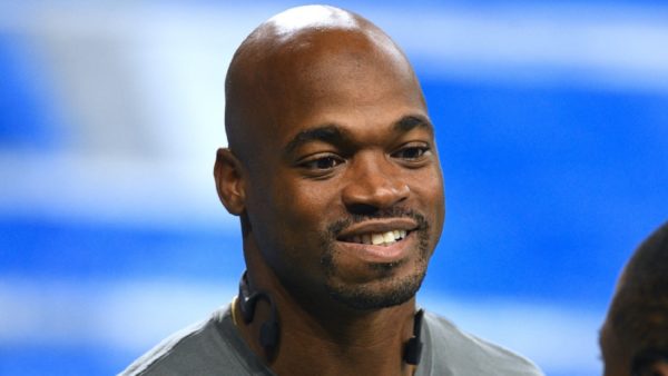 Adrian Peterson smiles