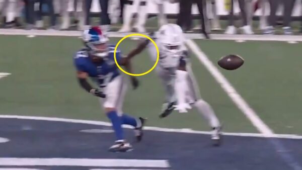 A possible PI penalty on a Dallas Cowboys defender