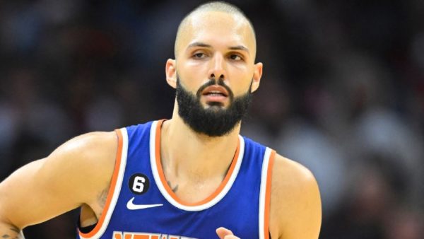 Evan Fournier in his Knicks uniform