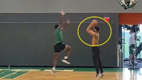 Jayson Tatum shooting in practice