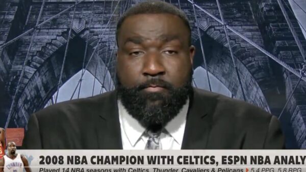 Kendrick Perkins on the ESPN set