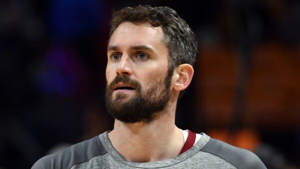 Kevin Love in warmups