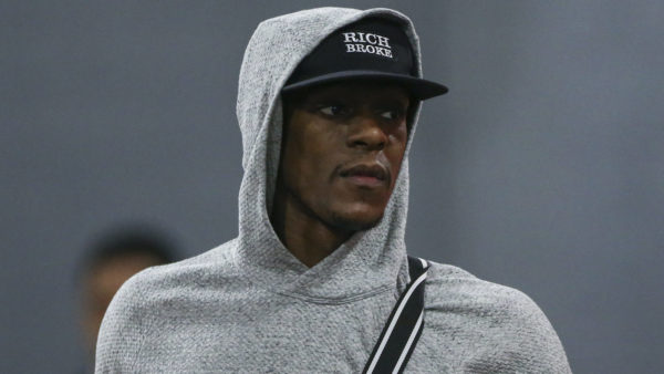 Rajon Rondo in street clothes